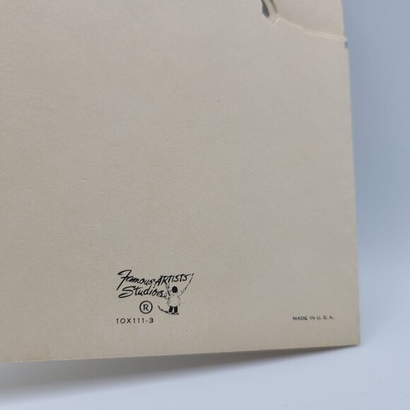 Merry Christmas Both Of Us Snowman Vintage Famous Artists Studios Card - Picture 5 of 6